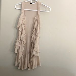 Ruffled beige vest/coverup